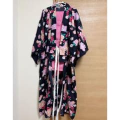 浴衣セット 花柄（綿100％）サイズM｜着用2回のみ・美品のサムネイル