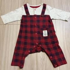 ベビー ロンパース カバーオール 赤チェックのサムネイル