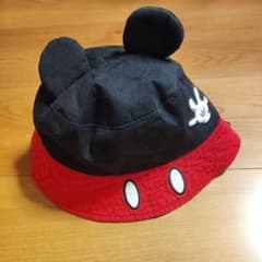 ミッキー耳付きバケットハット 黒・赤のサムネイル