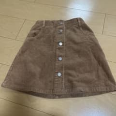 コーデュロイ ミニスカート ブラウン フロントボタンのサムネイル