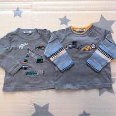 familiar 乗り物刺繍 長袖　Tシャツ 2枚セットのサムネイル