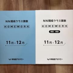 新品未使用早稲田アカデミー NN開成クラス算数 HOMEWORK 11月・12月
