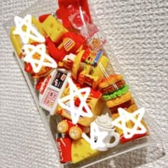 猫　バーガー ガチャ詰めポーチ キーホルダー　赤色　ミニチュア　デコパーツのサムネイル