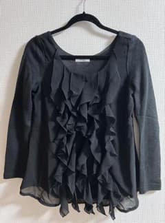 Delyle NOIR フリル長袖カットソー ブラックのサムネイル