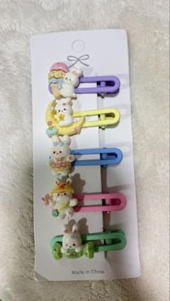 うさぎ ヘアピン 5本セット パステルカラーのサムネイル