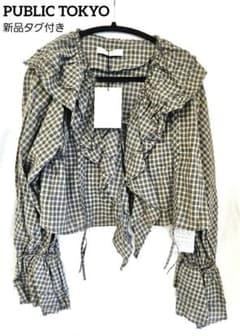 新品 PUBLIC TOKYO ラッフルカラーギャザーブラウス MULTI - メルカリ
