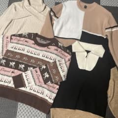 トップス　サイズM程度　4点　セット　長袖ニット　シーインのサムネイル