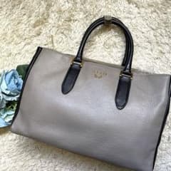 ATAO アタオ ハンドバッグ トートバッグ グレージュ ブラック レザー