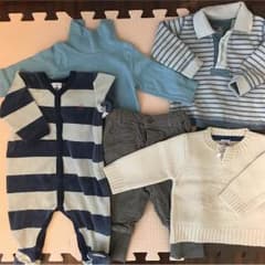 プチバトー ベビー男の子 秋冬物5点セットのサムネイル
