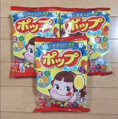 【不二家 ポップキャンディ】飴 21本入 3袋のサムネイル