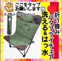 生産終了希少品】ニトリ折畳バタフライチェアグリーン - メルカリ 