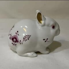 超美品 ロイヤルコペンハーゲン ウサギ バーガンディ 置物 フィギュ