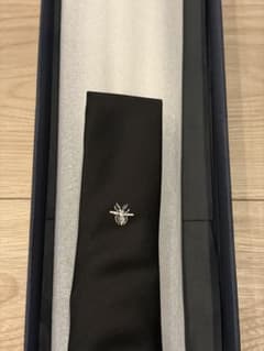 DIOR BEE刺繍 シルクネクタイ ブラック