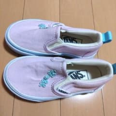 VANS キッズ スリッポン ピンク 花柄刺繍のサムネイル