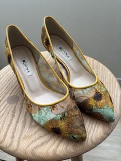 DIANA パンプス 刺繍 シースルー イエロー - メルカリ