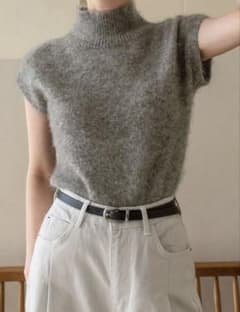Dazy 半袖ハイネックニット グレー Mのサムネイル