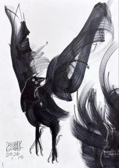 木原千春5分間ドローイング/crowエスキース1 - メルカリ