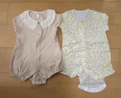 前開き　半袖ロンパース　２枚セット　女の子　60〜70cm　春夏のサムネイル