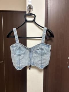 デニム ビスチェ フロントジップ ライトブルーのサムネイル