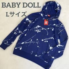 【新品】BABY DOLL エンボス　ペイントパーカー　フーディー　ネイビーのサムネイル