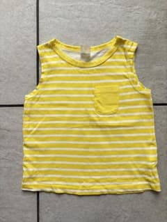 H&Mイエローボーダー　ノースリーブTシャツのサムネイル
