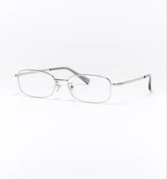 JINS スクエア シルバー メガネ ケース付き JINS メガネ シルバーフレーム スクエア 軽量 ビジネス 普段使いケース