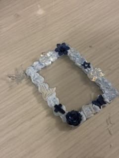 硬質カードケース　ブルー　ハンドメイド 訳ありのサムネイル