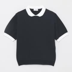 マッキントッシュ　フィロソフィー　ニット半袖ポロシャツ ブラックのサムネイル