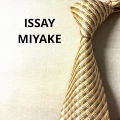イッセイミヤケ　ネクタイ　チェック　イエローゴールド系