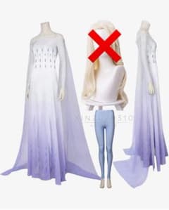 アナと雪の女王 精霊エルサ ドレス コスプレ衣装　Dハロ　ディズニー