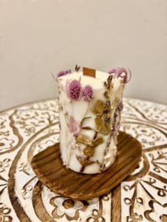 【1点もの】ドライフラワー ボタニカルキャンドル｜ソイキャンドル｜無香料のサムネイル
