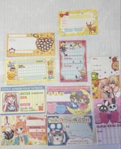 キャラクターカード　ふせん付き　メモ用紙セットのサムネイル
