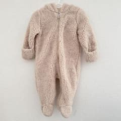 BabyGAP ボア カバーオール くま耳 ベージュのサムネイル