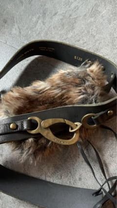 MISS SIXTY ファー付きレザーベルト イタリア製 Mサイズ 安室奈美恵
