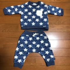 まんちゃん様専用★お星様柄★スウェット上下 60〜70cmのサムネイル
