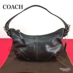 極美品☆コーチ　ブラック　レザー　ハンドバッグ　トートバッグ　正規品　A6のサムネイル