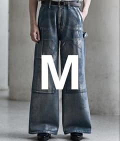 着数限定即完商品 箔プリント ダブルニーデニムパンツ サイズM - メルカリ