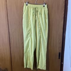【美品】ワイドイージーパンツ ライムグリーンのサムネイル