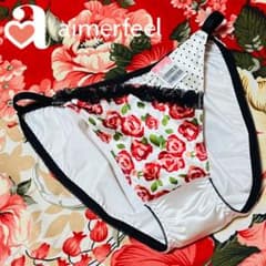 ★aimerfeel★薔薇水玉サテンショーツ★パンツ下着★ホワイトM★ドット柄 ☆aimerfeel☆薔薇水玉サテンショーツ☆パンツ下着☆ホワイトM☆ドット