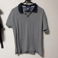 TOMMY JEANS ボーダー ポロシャツ Lのサムネイル