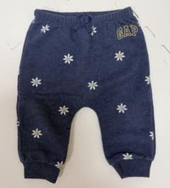 未使用 baby GAP スウェットパンツ 花柄 ネイビー 裏起毛 6-12ヶ月のサムネイル