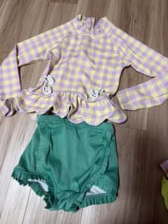 女の子用 セパレート水着 チェック柄 フリルのサムネイル