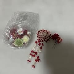 つまみ細工 髪飾り セット 赤×金 振袖 成人式 卒業式 七五三のサムネイル