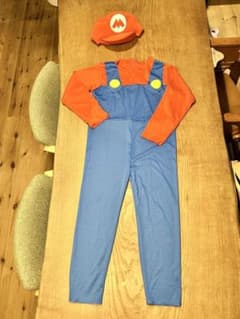 キッズ用 マリオ　コスチューム 衣装 帽子付き　ハロウィン　120のサムネイル