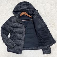 ジョゼフオム ダウンジャケット 2way 黒系 ヘリンボーン 光沢 ウール 肉厚 ジョゼフオム ダウンジャケット 2way 黒系 ヘリンボーン 光沢 ウール