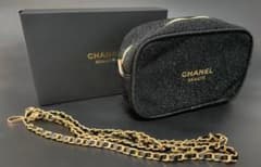 シャネル CHANEL ラメ ポーチ ゴールドチェーン ノベルティ - メルカリ
