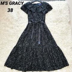 極美品】2022年エムズグレイシー シフォンフレアワンピース フラワー