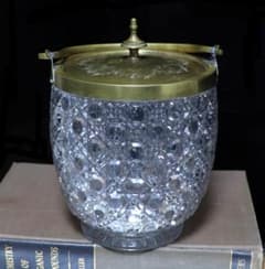 オールド・バカラ 1890年頃 ブロンズ装飾 切子 蓋付クリスタル器