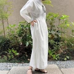 新品タグつき IENA コットンリップルウエストシェイプワンピース