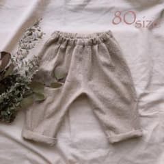 ✄handmade✄リネンタックパンツ80sizeのサムネイル